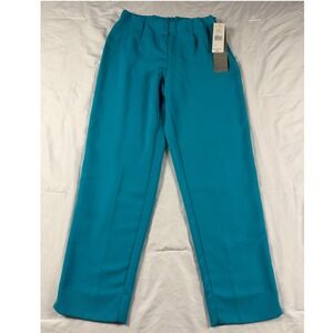 Nancy Bolen City Girl Petite Teal Straight Leg Pants Size 6P Coastal Elegance
